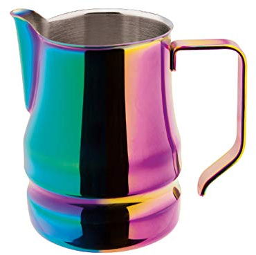 ILSA Evolution Milchkännchen für Cappuccino und Milch, Art, Edelstahl 18/10, Regenbogenfarben, Tassen 6, Fassungsvermögen 50 cl, Regenbogen