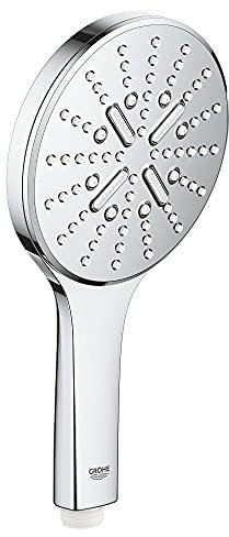 GROHE Rainshower SmartActive 130, Duschkopf (Handbrause mit 3 Strahlarten, Antikalk-System, Universalanschluss passend zu Standard-Duschschläuchen), chrom, 26544000