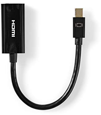 NEDIS Mini DisplayPort de 0,2 m - HDMI-Kabel, Schwarz [Mini DisplayPort-Stecker - HDMI-Buchse]