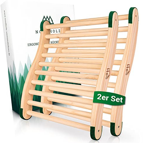 Nordholz® Sauna Rückenlehne ergonomisch - Die Perfekte Rückenstütze für sofortigen Wohlfühleffekt - Sauna Zubehör aus 100% nordische Fichte für Infrarotkabine - Holz Lehne Saunazubehör