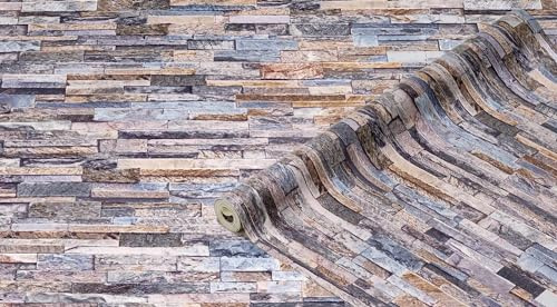 d-c-fix self adhesive vinyl wallpaper - Stone Wall Blue-Grey - 67,5 cm x 4m | Bleu-Gris, 67,5 cm x 4 m