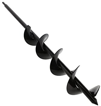 3in Wide 24in Long Metal Earth Auger Drill Bit, Steel Auger Bit DIY Auger with 3/8 Non-Slip Hex Drive for Planting Trees and Bedding, Gardening