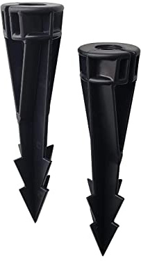 COLOER Landscape Lights 8 Inch In-Ground Stake Spikes Replacement 1/2 NPS Thread with Side Wire Way Medium Size, Heavy Duty Universal Slot Large Ground Post for Outdoor Garden Lights(2 Pack)