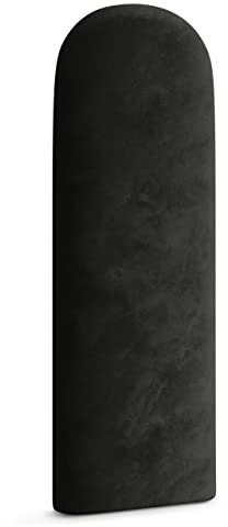 Muralo Panel tapizado ovalado de pared, cojín de pared, cabecero de cama, panel de pared, dormitorio, salón, cama, cojín de lomo, moderno, tapizado de lujo (30 cm x 100 cm, negro)