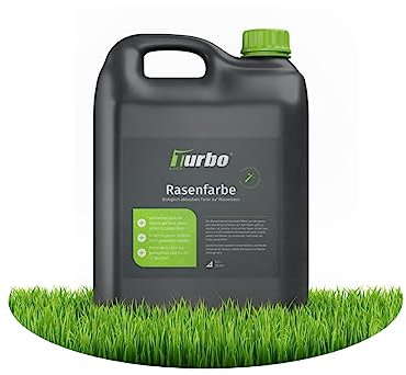 Rasenfarbe, macht braunen Rasen direkt grün, biologisch abbaubare Farbe auf Wasserbasis (5L für 30m²)