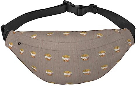 Riñonera cruzada para hombres y mujeres, bolsa de cintura cruzada con huevera, fideos y ramen, bolsa de cinturón para entrenamiento, deportes, viajes, Como se muestra en la imagen, Talla única,