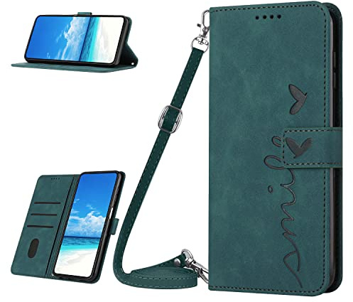 Mo-Somnus Funda de Cartera para Motorola Moto G22, Tapa Abatible de Cuero PU Porta Tarjetas de crédito Piel Carcasa con Colgante Libro Cierre Magnético y Soporte Funda para Moto G22 - Verde