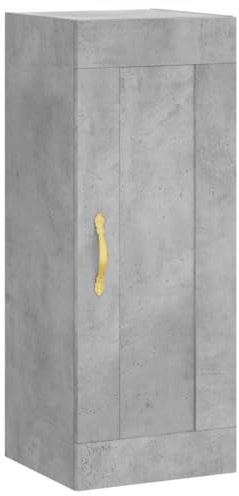 vidaXL Armoire Murale, Placard avec 3 Compartiments et Poignées, Meuble de Rangement, Organisateur de Salon Bureau, Gris Béton Bois d'Ingénierie