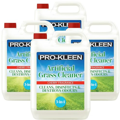 Pro-Kleen Artificial Grass Cleaner and Disinfectant - 4 x 5L Super Concentrate: Makes 60 Litres - Perfect for Homes with Dogs. Cleans & Deodorises - Cherry Fragrance