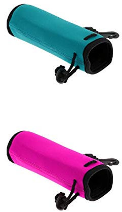 Neopren-Wasserflaschen-Tragetasche, isoliert, hält Ihr Getränk unterwegs kühl, für Spaziergänge, Laufen, Wandern, passend für 500-ml-Flaschen, perfektes Reisezubehör, Rosarot, 2 Stück