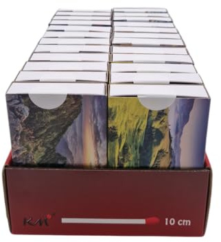 Camino 24 Schachteln Streichhölzer 10 cm Zündholzschachtel, Lange Streichhölzer, Zündhölzer Motive Landschaften, Matches, Sicherheitszündhölzer für Kerzen, Kamin, Grill, Holz (24)