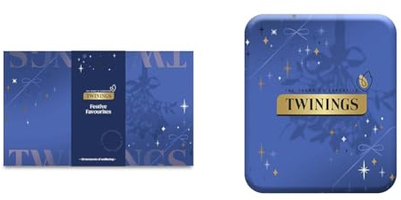 Twinings Festive Favourites Organic Tea Selection - 40 Bags | 8 Green & Herbal Flavours + Limited Edition Festive Tea Tin - 4 Envelopes