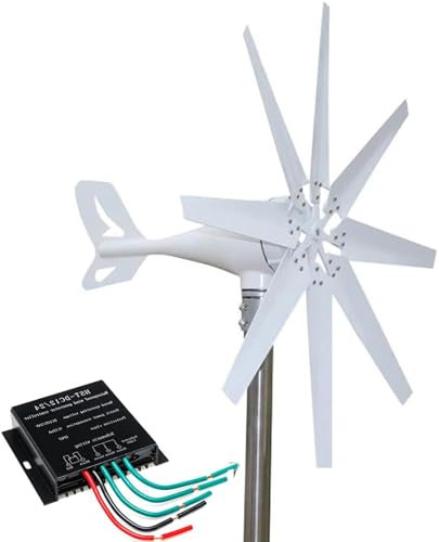 DDZJTPP Generatore a Turbina, 12v 24V 48v 10000W Kit Generatore Eolico a Turbina, 8 Pala Eolica, Turbina Eolica Verticale 2 m/s velocità, Adatto per l'alimentazione Domestica e Industriale,48v
