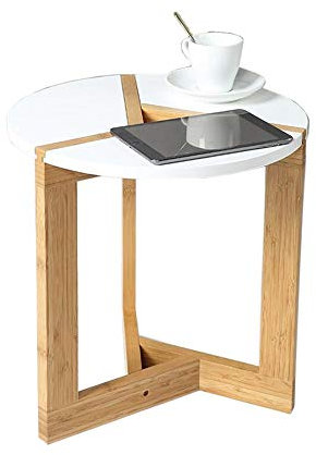 MEILISHAOMEI Satztische,Säulentische,runder Sofa-Beistelltisch,Couchtisch,2 Größen(Farbe:Weiß,Größe:15,74 x 15,74 x 16,14 Zoll)