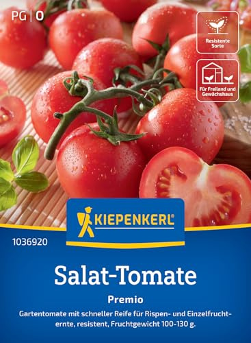 Kiepenkerl Salat-Tomatensamen Premio 1036920, Gemüsesaat | Gartentomate, Platzfest, für Freiland, Gewächshaus & Topf