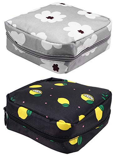 Ipetboom 2stücke Taschen Für Damenbinden Und Stilleinlagen Vielseitige Aufbewahrungstaschen Tragbare Münztaschen Und Kosmetiktaschen Mit Reißverschluss-Design Geeignet Für Schule Büro