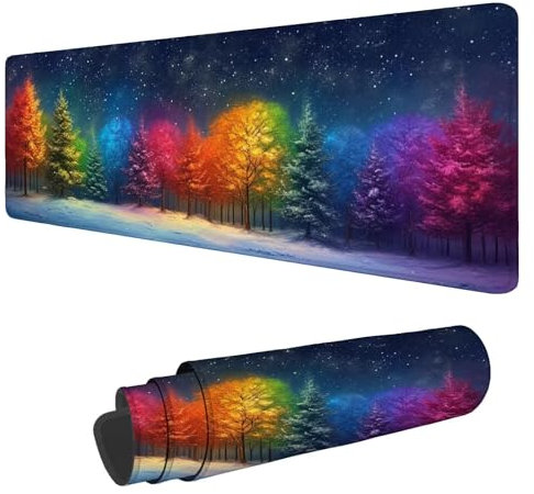 Alfombrilla Raton Color Alfombrilla Ratón XXL 1600x800x3mm Mouse Pad Bosque, con Bordes Cosidos Impermeable Desk Mat Mousepad Gaming, Mejora la precisión y la Velocidad for Ratón y Teclado N-206