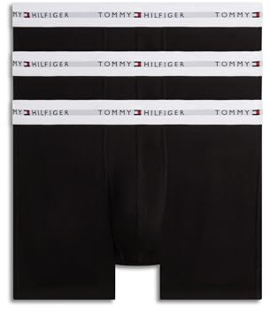 Tommy Hilfiger Calzoncillos bóxer Hombre Pack de 3 de algodón, Negro (Blk/Blk/Blk), L