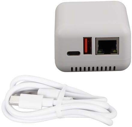 SustVita Server di stampa USB 2.0, server di condivisione di stampa LAN, supporta la stampa di immagini, connettività ad alta velocità, compatibile con e Mac