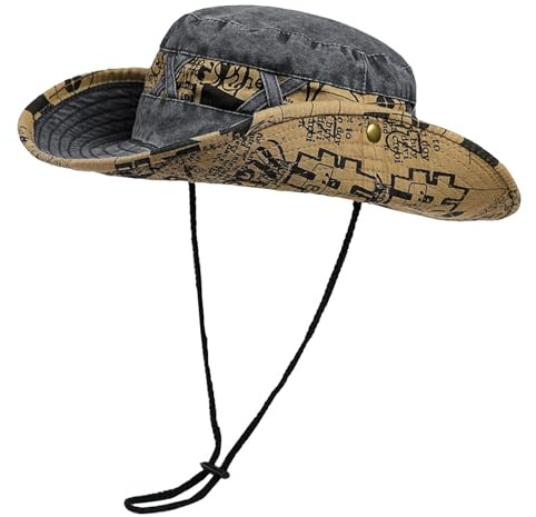 TAGVO Unisex Mode Fischerhüte, Classic Alphabet Sommerhut Breiter Krempe Sonnenhut, Faltbarer Eimerhut Atmungsaktiver Safari Hut, Packbarer Outdoor Angelhut Herren Damen Verstellbar Bucket Hat