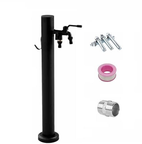 Fontana a Colonna da Giardino Esterno Fontanelle da Giardino Verticale con Doppio Rubinetto di Uscita dell'Acqua, Colonna d'Acqua da Giardino in Acciaio Inossidabile(12 * 60cm/4.7 * 23.6in)