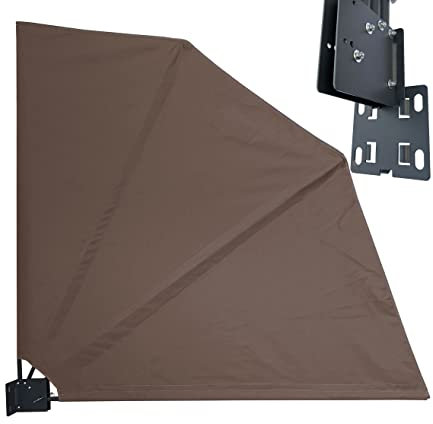 QUICK STAR Sichtschutz Fächer 115 x 115 cm Easy Mount Taupe Blickdicht Balkon Trennwand Windschutz Sonnenschutz