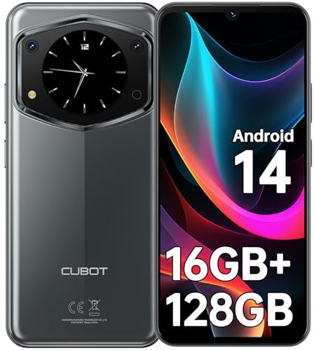 CUBOT A30 Téléphone Portable - 16(6+10) GO+128GO/TF1TO Mobile Android 14, 6.74 HD+/90Hz Affichage, 1.46 Écran Arrière, 48MP+16MP Caméra, 5100mAh, Double SIM 4G Téléphone Incassable, Face ID/GPS/OTG