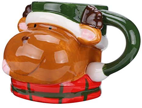 LIFKOME Tasse De Noël Céramique Avec Motif Renne Créatif Tasse à Festive Pour Garçon Fille Et Cadeaux à Lait Pratique Pour Boissons Chaudes Et Froides