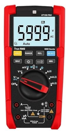 1 multimètre numérique UT15B/17B, True RMS AC 20 A, courant 1000 V, tension, voltmètre, condensateur, testeur Ohm(UT15B MAX)