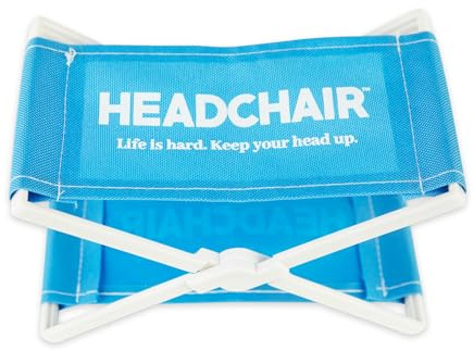 HeadChair™ – Vintage Beach Lounger Headrest | Compact Folding Beach Pillow (Ocean Pop)