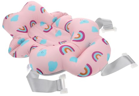 Hohopeti Cojín de Baño para Niña Recién Nacido Asiento Flotante para Bañera Soporte Cómodo y para Pequeños Color Rosa