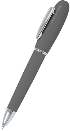Online Kugelschreiber Highway Anthracite I Edle Drehkugelschreiber in Pastell-Grau mit internationaler Großraummine I Schreibfarbe Schwarz I Mit robustem Metallclip und Aluminium-Gehäuse
