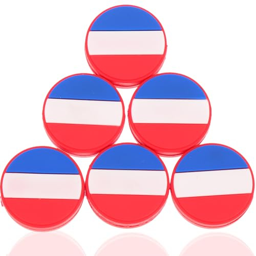 Mikinona 6 Pezzi Ammortizzatori da Tennis in Silicone Bandiera Nazionale Smorzatori di Vibrazioni per Racchetta Accessori per Tennis per Riduzione Urti e Miglior Controllo