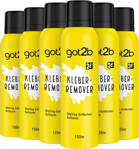 got2b Kleber-Remover Entferner-Schaum (6x 150 ml), Hair Mousse entfernt Rückstände aus dem Haar ohne Waschen, Haarschaum für sofortiges Re-Styling, sanft zur Kopfhaut