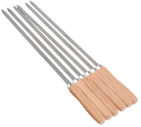 ZUXWUX Brochettes de barbecue Brochettes de barbecue, outils d'extérieur, brochettes grillades en acier inoxydable longues