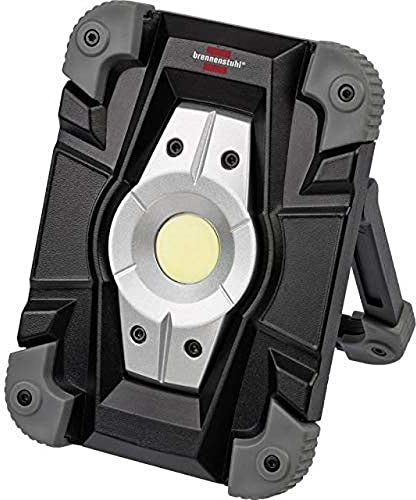 Brennenstuhl 1173080 Faretto da Lavoro da 10 W a LED con Batteria Ricaricabile ml CA 110 M IP54 con USB, Nero/Grigio