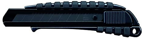 NT Cutter Ganzmetallcutter PMGL-EVO2R (Cutter-Messer mit Drucktaste, inkl. 1 Klinge, gummierter Griff, Klinge schwarz) 489691