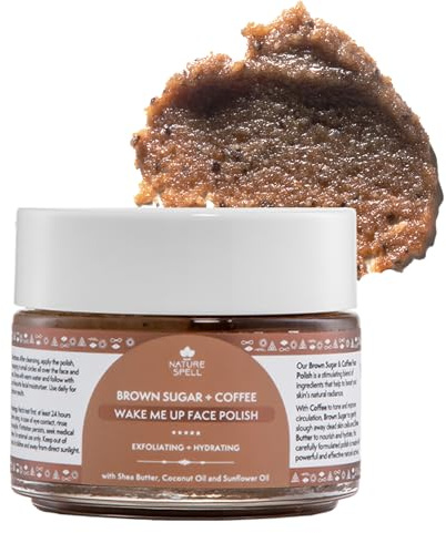 Nature Spell Gommage visage au sucre brun et au café 100 ml – Exfolie les cellules mortes de la peau, réduit l'inflammation, peau plus douce et plus lisse – 100% végétalien, fabriqué au Royaume-Uni