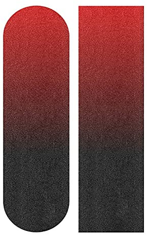 Skateboard Grip Tape Blatt 93x23cm Schwarz Rot Blasenfreies Wasserdichtes Scooter Grip Tape, Longboard Griptape, Schleifpapier für Rollerboard