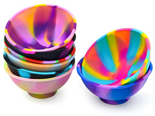 Coopay 8 Pieces Mini Silicone Pinch Bowls Colorful Heat Resistant Snack Prep and Serve Bowls, Unbreakable, Flexible, 1.75 Oz (Mixed Colors)