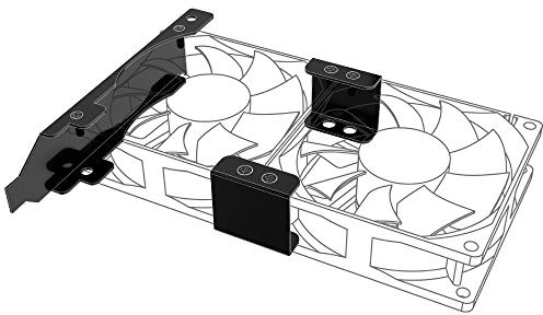 Akasa PCI-Slot-Halterung für die Montage von einem/zwei 80 mm oder 92 mm Lüfter, Dual-Lüfter-Rack-Halterung, GPU-Halterung, 80/92 mm Gehäuselüfterhalterung, schwarzes Eisen, AK-MX304-08BK