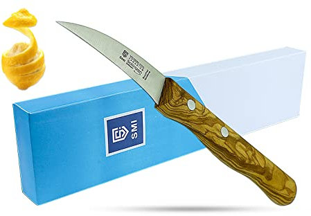SMI - 16.2 Schälmesser gebogen Solingen Messer Gemüsemesser Obstmesser Küchenmesser Scharfe Oliven Holzgriff nicht spülmaschinenfest