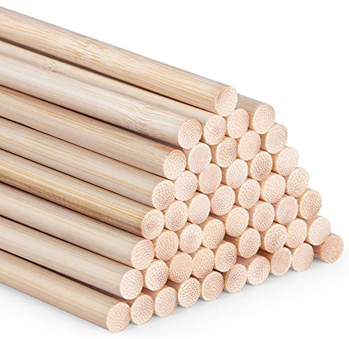 Bambu långa stavar för gör-det-själv-hantverk, bambustavar, 30 cm, gör-det-själv-pinnar, rund stick, rund träpinne för hantverk, 50 rot, högkvalitativ bambupinne (8 mm/0,32 tum)