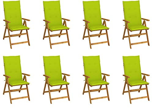 vidaXL 8X Akazienholz Massiv Gartenstuhl mit Kissen Klappbar Holzstuhl Stuhl Klappstuhl Essstuhl Stühle Gartenmöbel Balkonstuhl Terrassenstuhl