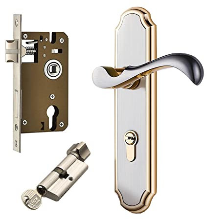 Qrity Serrure de Poignée de Porte à Levier en Alliage de Zinc, Ensemble de Poignée de Porte Moderne, Serrure à Levier de Antivol avec Clés