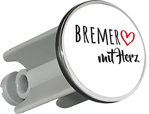 Huuraa Waschbeckenstöpsel Bremer mit Herz Geschenk 4cm für Waschbecken Abflussstopfen Bremer Geschenkidee