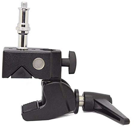 BOLLUMA Super Pince avec Goujon 1/4 et 3/8 pour appareils Photo, Flash stroboscopique, Parapluie, Support d'éclairage, étagères, Plaque de Verre, Barre transversale, éclairage LED, Photographie