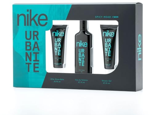 NIKE - Spicy Road, Estuche de Regalo Hombre, Colonia 75ml + Gel de Baño 75ml + After Shave 75ml, Eau de Toilette Natural y Masculina, Aroma Cítrico Amaderado, Fragancia Fresca, Impactante y Duradera