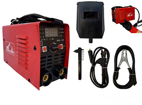 Mini Saldatrice Inverter ad Elettrodo per Fabbro da 350 Ampere Super compatta professionale con cavi e Maschera