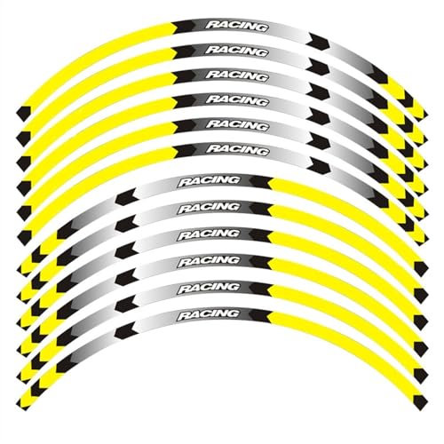 ROANNY Felgenband Motorrad-Nabenaufkleber, Wasserdicht, Reflektierende Felgenaufkleber, Logo, Reflektierende Streifen, Aufkleber Für Hornet 250 900 400 (Color : 9)